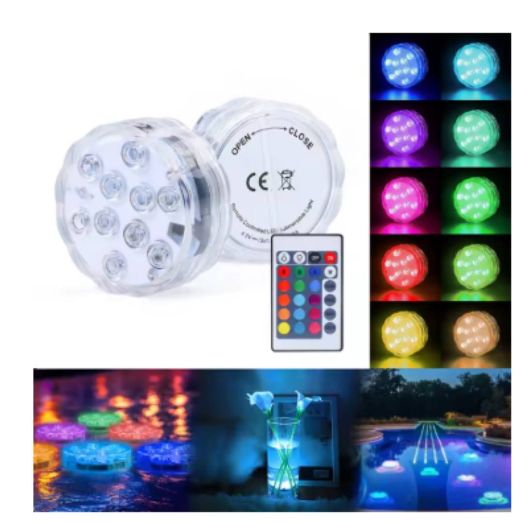 Lampara Subacuática + Control Luces De Colores