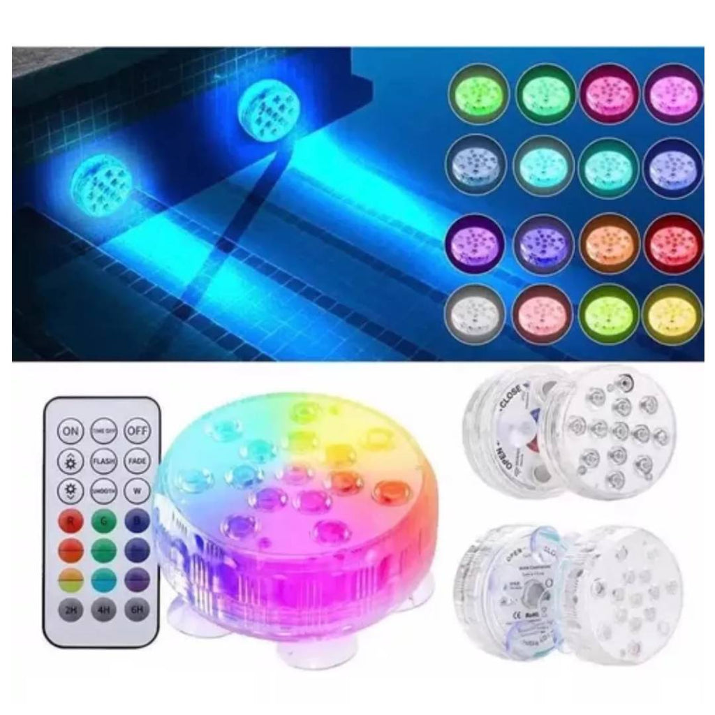 Lampara Subacuática + Control Luces De Colores