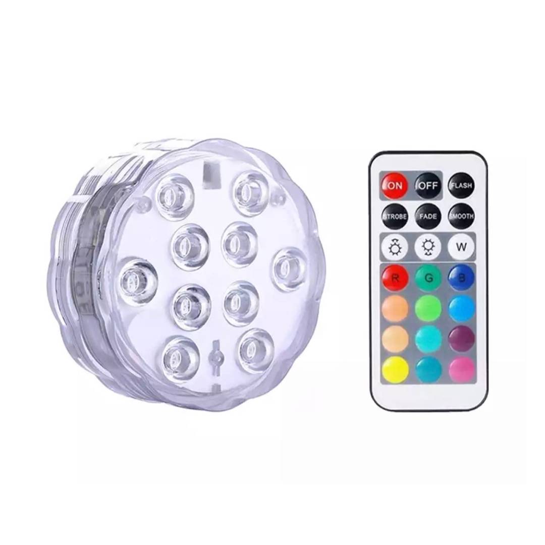 Lampara Subacuática + Control Luces De Colores