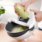 RALLADOR Y ESCURRIDOR 9 en 1 + AFILADOR DE CUCHILLOS DE REGALO