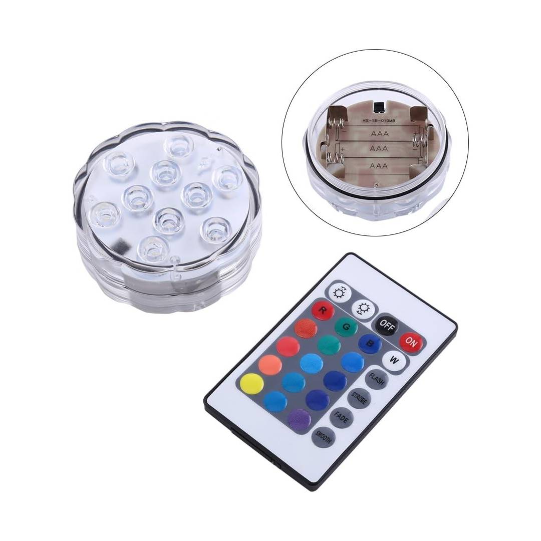 Lampara Subacuática + Control Luces De Colores