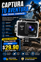 🔥 LIQUIDACIÓN DE STOCK: - CÁMARA GOPRO + FUNDA ULTRARRESISTENTE DE REGALO - [PROMOCIÓN DE CUMPLEAÑOS]