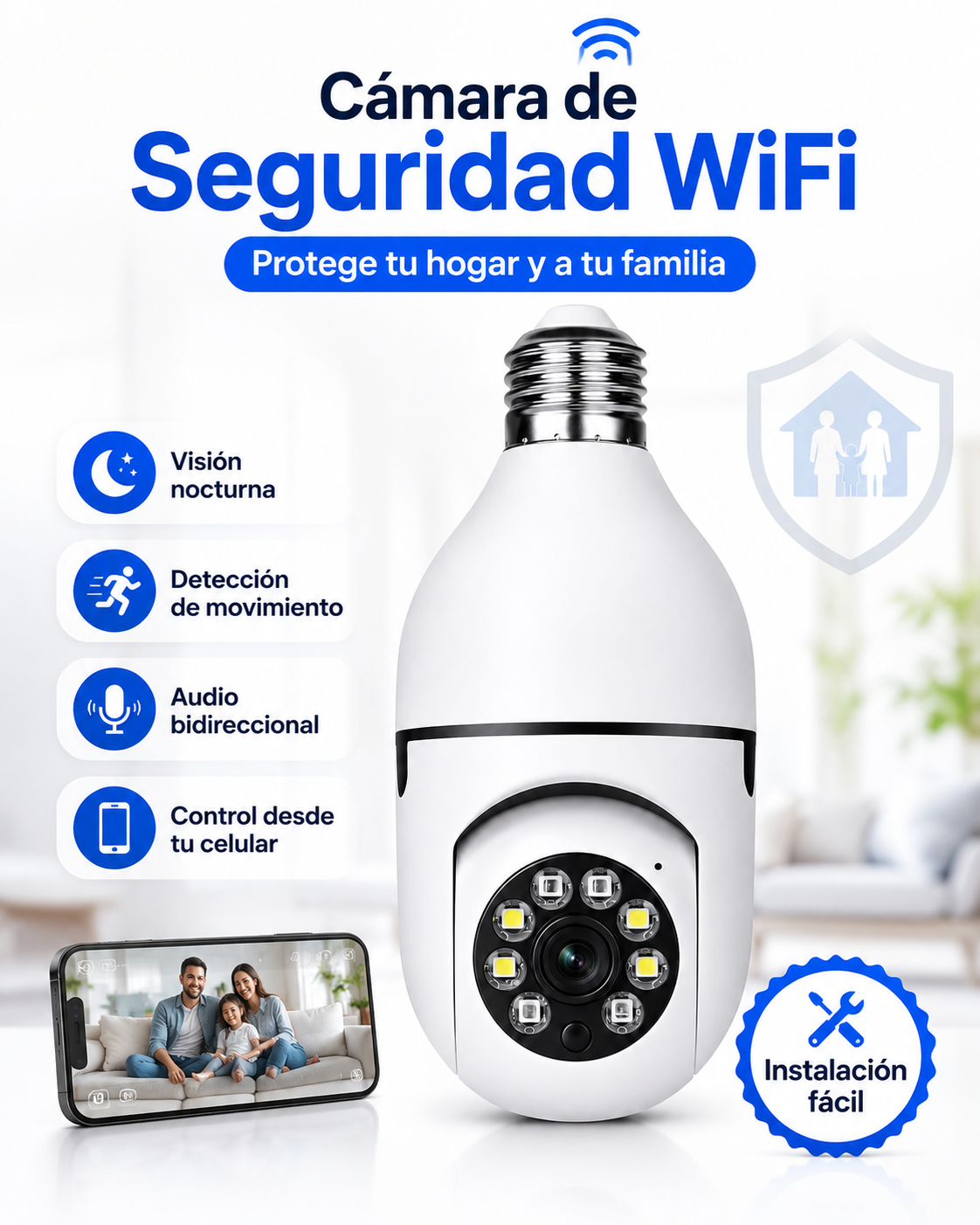 Cámara de Seguridad WiFi - Protege tu hogar y a tu familia