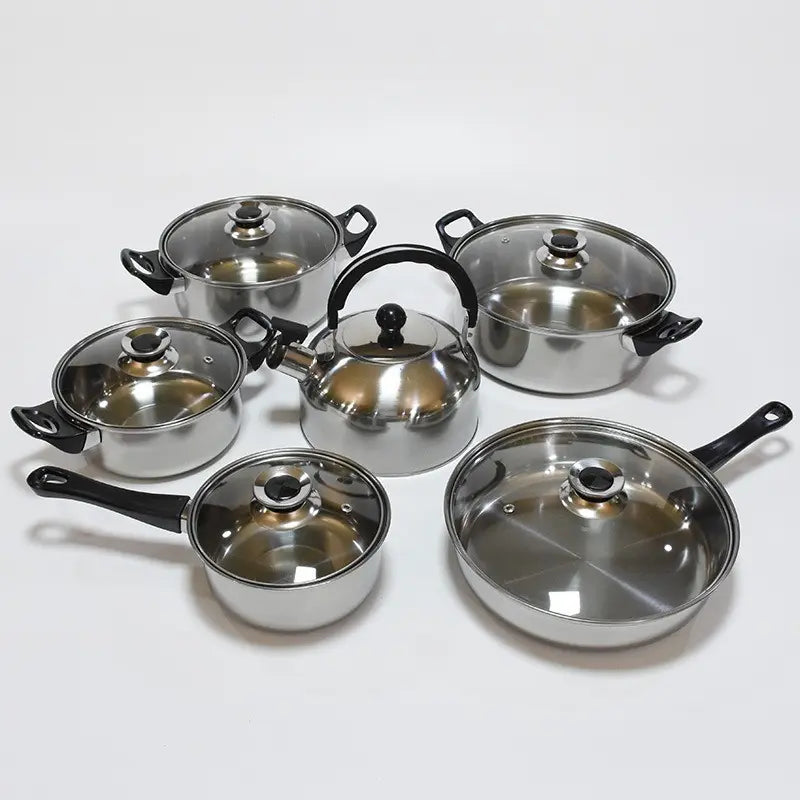 SET DE OLLAS ACERO INOXIDABLE - 12 PIEZAS