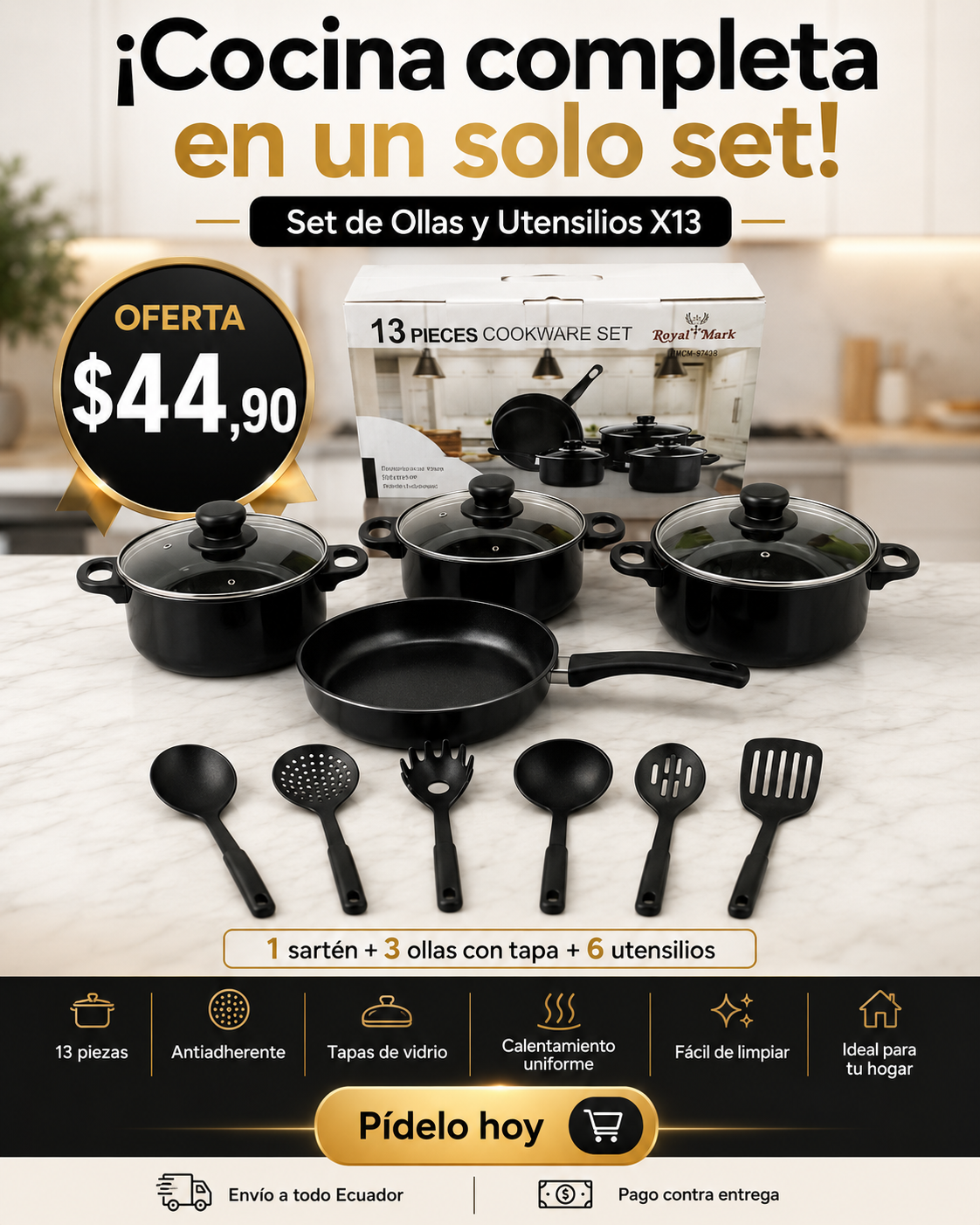 🍳✨ Set de Ollas y Utensilios X13 – Tu cocina más completa, práctica y lista para todo 🏡🔥