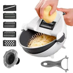 RALLADOR Y ESCURRIDOR 9 en 1 + AFILADOR DE CUCHILLOS DE REGALO